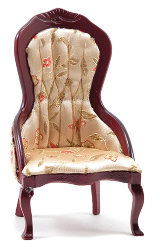 Victorian Lady's Chair, Mahogany, Floral Fabric